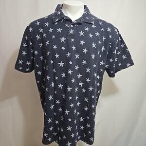 Vintage Polo Ralph Lauren Polo Shirt Mens Size XXL Navy Starfish All Over Print